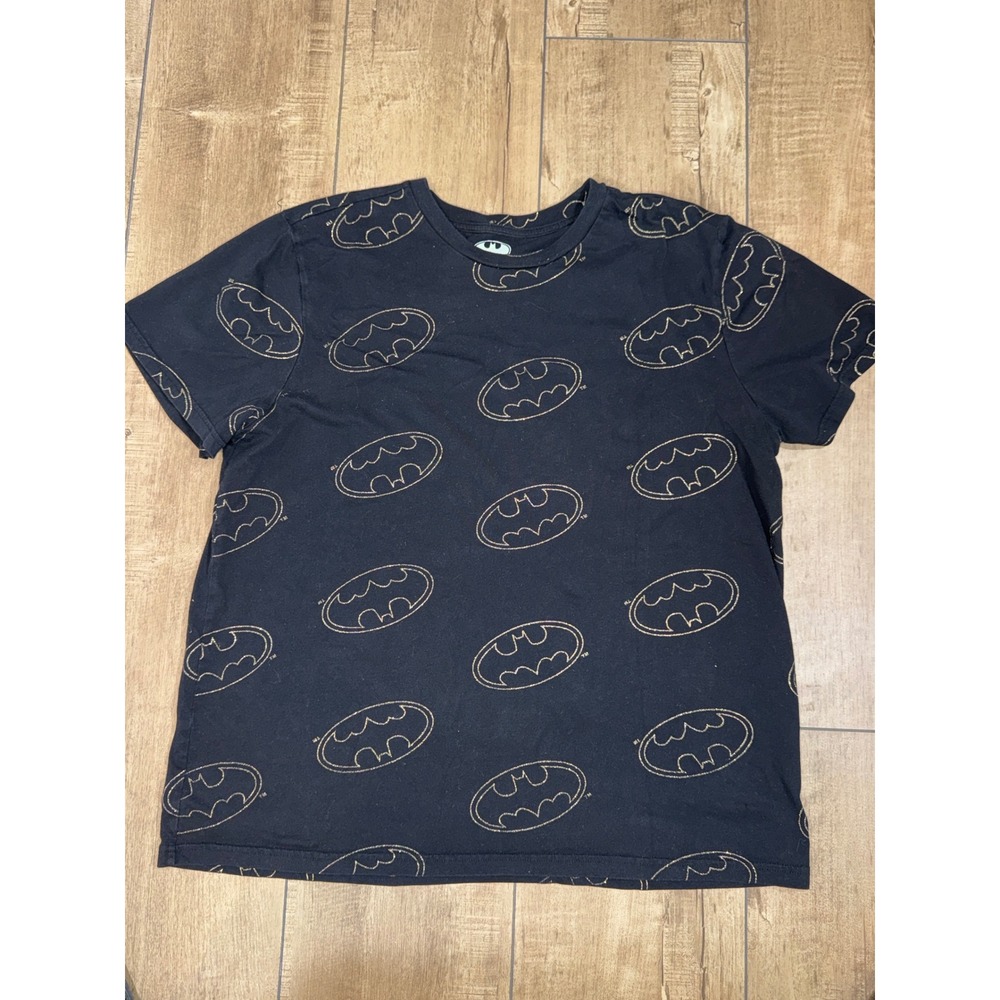 Batman Graphic T Shirt All Over Print Black Size 3XL Women's DC Comics glitter